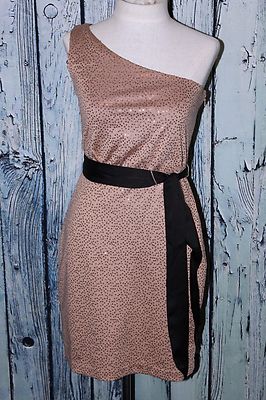 Max And Cleo by BCBG Sequin One Shoulder Claudia Gold Beige Event Mini  Dress S 6 | eBay