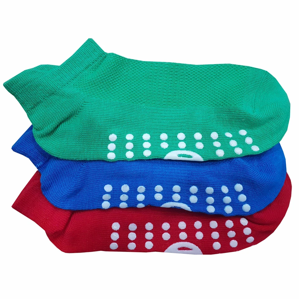 3 x Kids Trainer Grip Socks Gripper Non Skid Slip for Boys