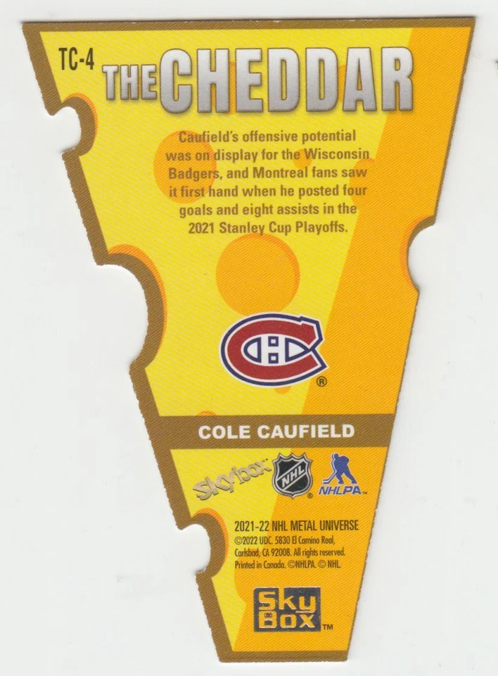 2021-22 Skybox Metal Universe The Cheddar Cole Caufield #TC4 - Image 2 of 2
