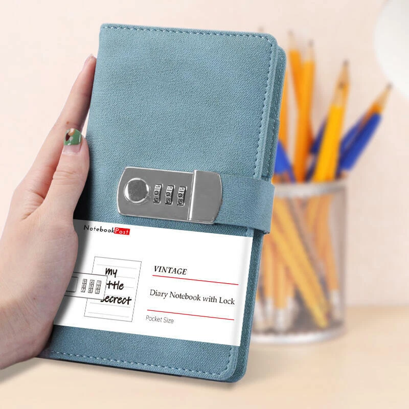 Vintage A6 Notebook Journal Planner Diary Book with Password Lock for Girls - Image 3 of 4