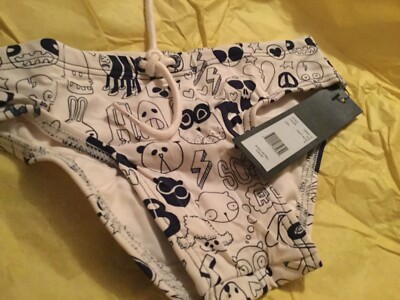 NEW Little Marc Jacobs Boys Navy Blue Print Swim Briefs - 8 OR 10