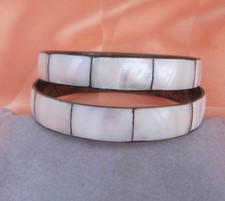 BRACELET (2) BONE & BRASS UNIQUE ETHNIC MOROCCAN WHITE BERBER HANDMADEBRACELET