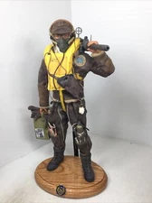 1/6 CUSTOM WW2 8TH AIR FORCE B-17 WAIST GUNNER .50 CAL MACHINE GUN + OAK STAND