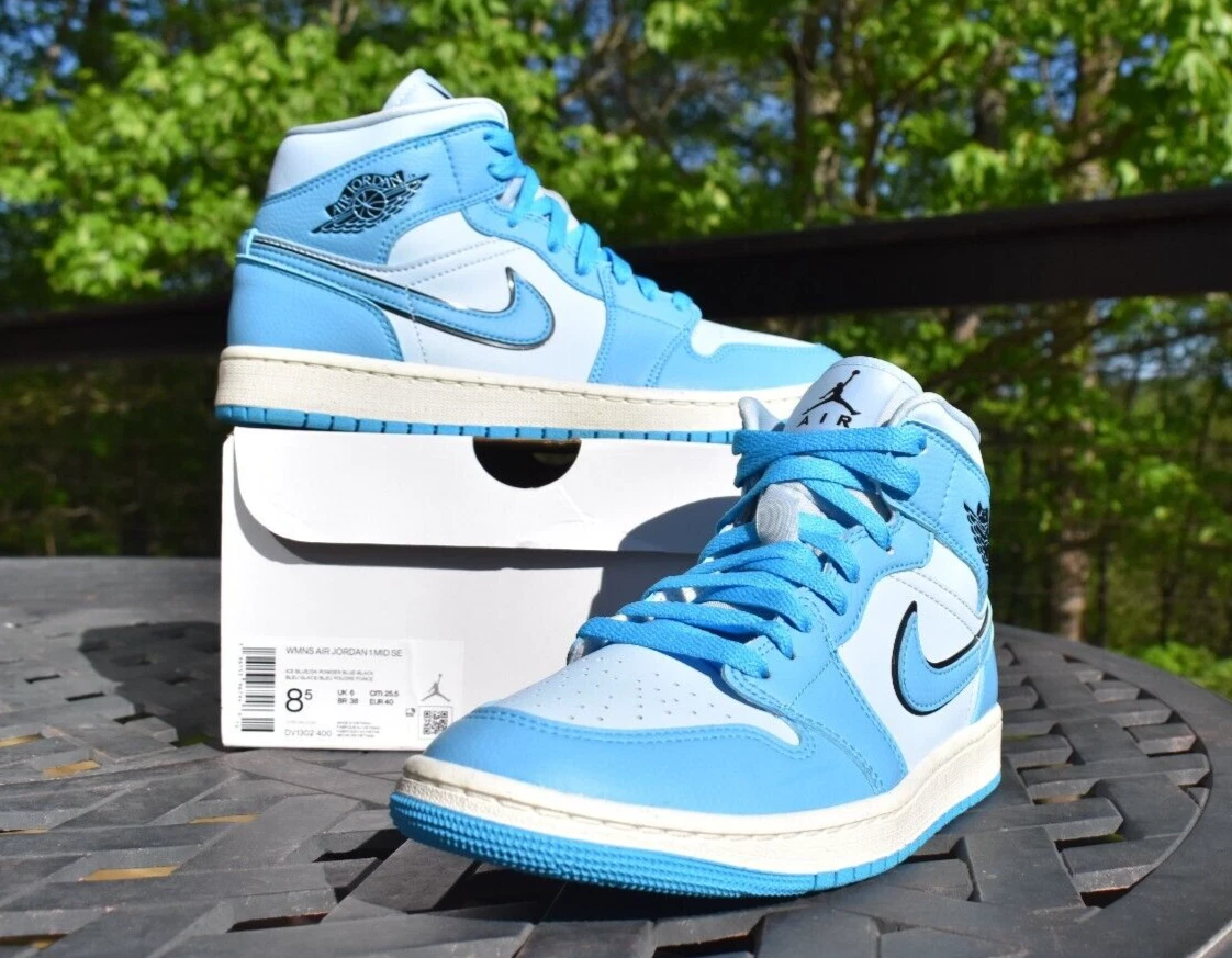 Nike Air Jordan 1 Mid 'Ice Blue' 2022 DV1302-400 Women Size 8.5