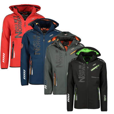 Geographical Norway Jacke Herren Softshell Übergangs Regen Frühjahr HerbstKapuze