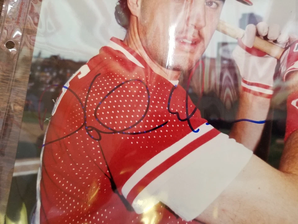 HAL MORRIS 8" x 10" AUTOGRAPH  PHOTO CINCINNATI REDS 1990 WORLD SERIES CHAMPS  - Image 2 of 2