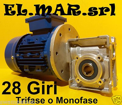 Getriebemotor 28 U/min HP 0,25 Drehzahlminderer Einphasenmotor Drehstrom Kw 0,18