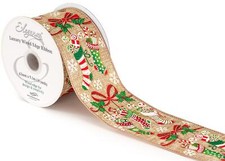 1m, 3m or 9m ~ 63mm Wired Edge Christmas Stockings Glitter, Christmas Ribbon