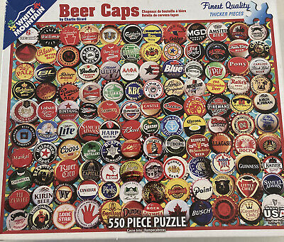 White Mountain Puzzles Beer Bottle Caps 550pc Jigsaw Puzzle for sale online