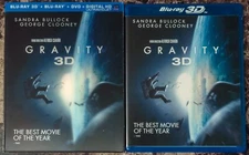 Gravity 3D Blu-ray DVD Digital Copy, 2013, 3-Disc Set w Lenticular Slipcover