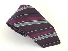 Brooks Brothers "346" Men's Necktie Purple/Gray Striped Pure Silk Made in USA