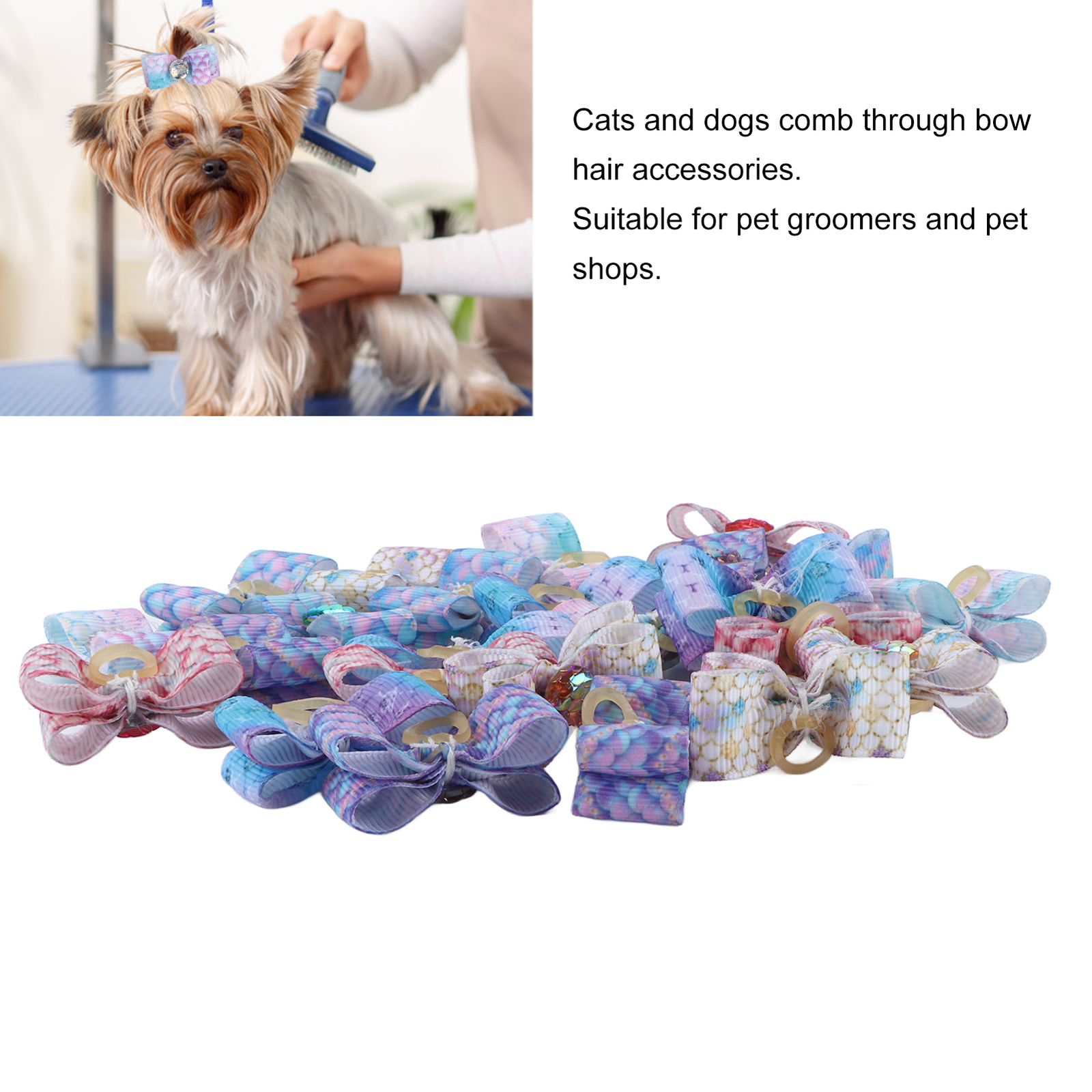 24 pezzi fascia di gomma per animali domestici cane gatto accessori toelettatura animale domestico fiocco cravatta fiocco Rando NY9