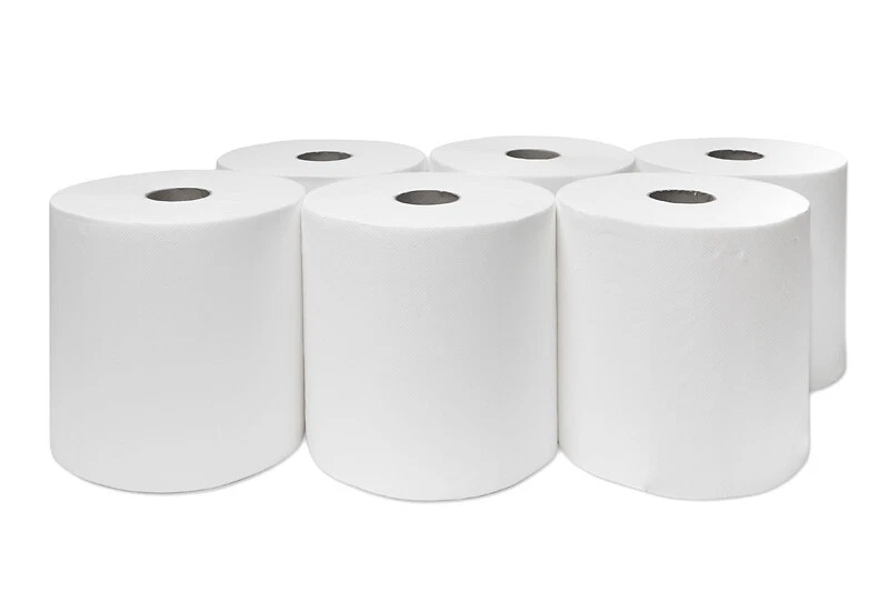 PAPIERANDO 18 Handtuchrollen Außenabrollung 2 lagig 140m Putztuch Autocut 100% Zellstoff