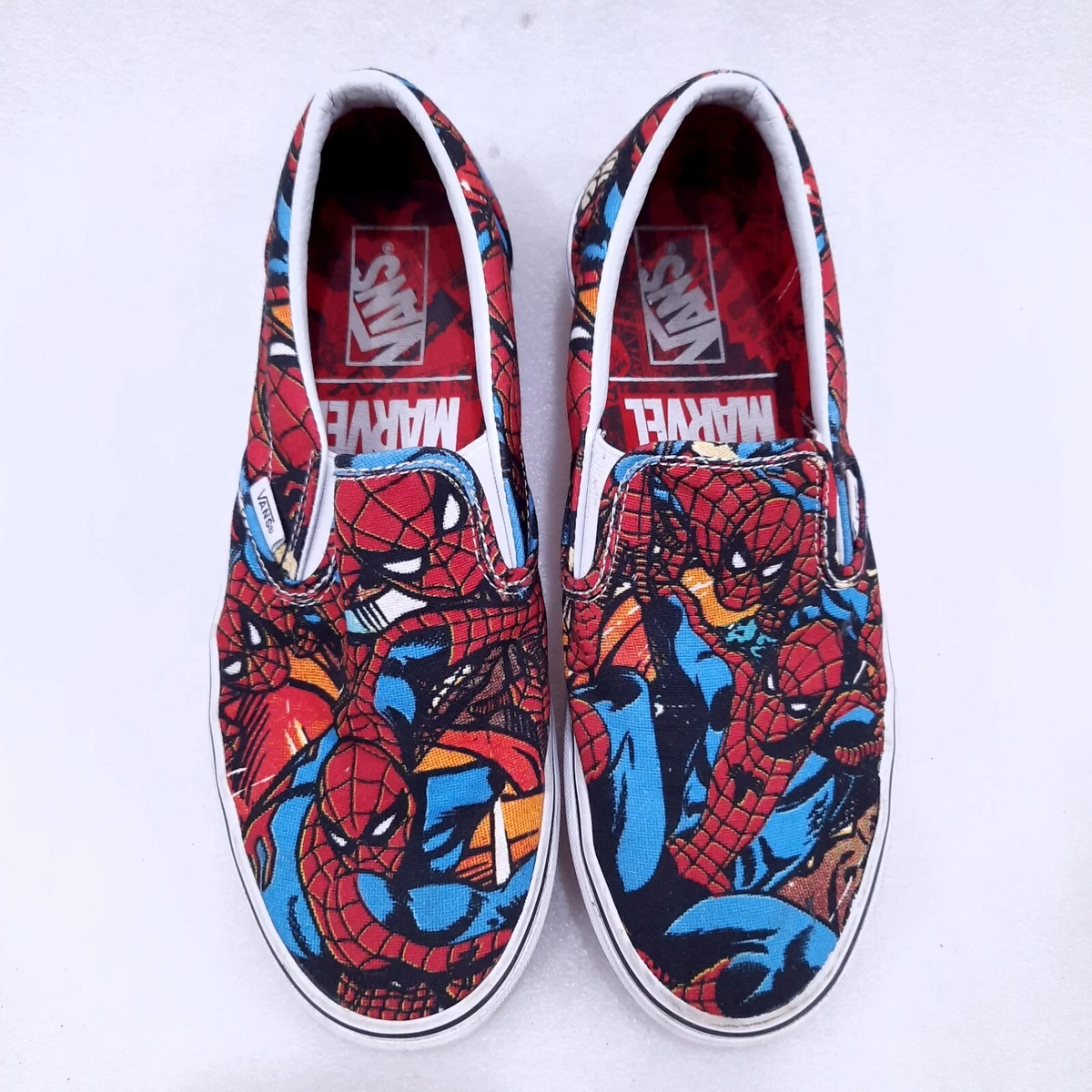 Vans x Marvel SPIDERMAN Slip On Shoes MENS SIZE 9 Spider Man