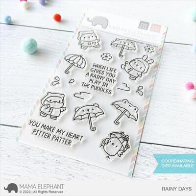 Mama Elephant, clear stamp, Rainy Days