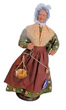 Doll Handmade Santon Antico Provenza Formale Donna Commessa Frutta Peirano 26 CM