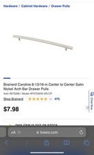 Brainerd Caroline Arch P37036W-SN-CP 224mm C-C Satin Nickel Cabinet/Drawer Pull