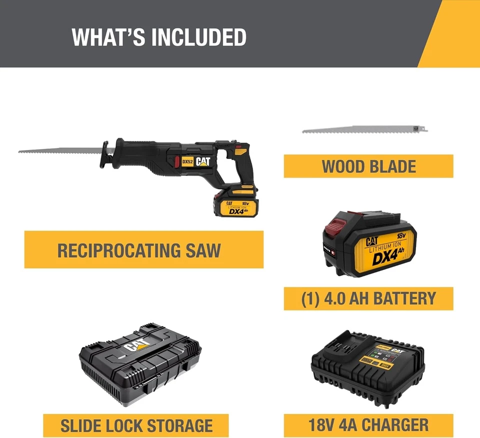 Cat DX52 18V Cordless Reciprocating Saw cordless reciprocating saw with battery - Image 2 of 4