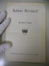 Peter Viereck - Babbitt Revisited - Address for Pres Charles W. Eliot's Birthday
