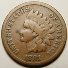 1881 Indian Head Cent Penny VG-F  "Not Cleaned - Actual Coin Pictured"