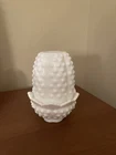 Vintage Fenton Hobnail White Milk Glass Fairy Lamp MCM Cottagecore Grannycore