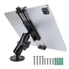 All-Aluminum Car Tablet Holder with Heavy Duty Drill Base, Compatible with iP...