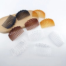 Pack 6.5 cm Tort Brown Side Hair Combs Slides Clips Hair Accessories