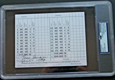 Gene Sarazen (d.1999) PGA Golfer Autograph Signed Augusta Masters Scorecard PSA