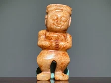 Rare Chinese Shang Dy Old Jade Person Design "Gua Jian" Pendant Figure L 5.5 cm