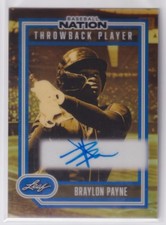 Braylon Payne 2026 Leaf Baseball Nation Auto Throwback Player Blue Prismatic /10