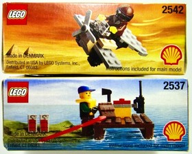 LEGO Shell Promotional: 2542 Adventurers Aeroplane & 2537 Town Extreme Team Raft