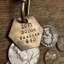 1971 Dodge Charger 440 Solid Brass Key Fob B 71 1971 Dodge Charger 440 Solid Brass Key Fob B 71