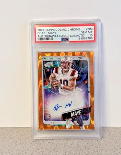 Drake Maye Topps Cosmic Chrome On Card Auto /25 PSA 10 POP COUNT 3!---MVP!