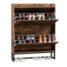 Shoe Cabinet with 2 Flip Drawers Freestanding For Entryway Hallway Living Room