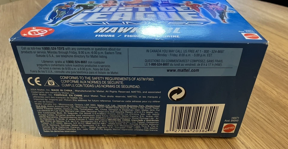 ЗАПЕЧАТАННАЯ ФИГУРКА DC JUSTICE LEAGUE HAWKGIRL MATTEL 2004 10 ДЮЙМОВ НОВАЯ - Изображение 2 из 4