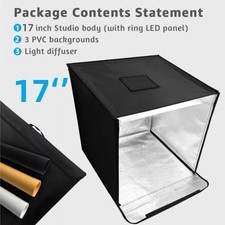 16in LED Photo Studio Light Box Portable Folding Photography Shooting Tent Kit  
