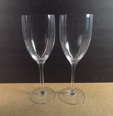 2 Orrefors Crystal Optica Symphony Oversize Goblets Optic Bowl 9.5'' Tall VGC
