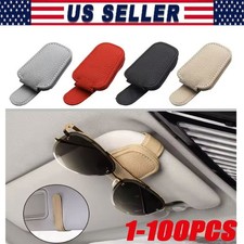 NEW Magnetic Leather Sunglasses Holder for Car Sun Visor Eyeglass Hanger Clip