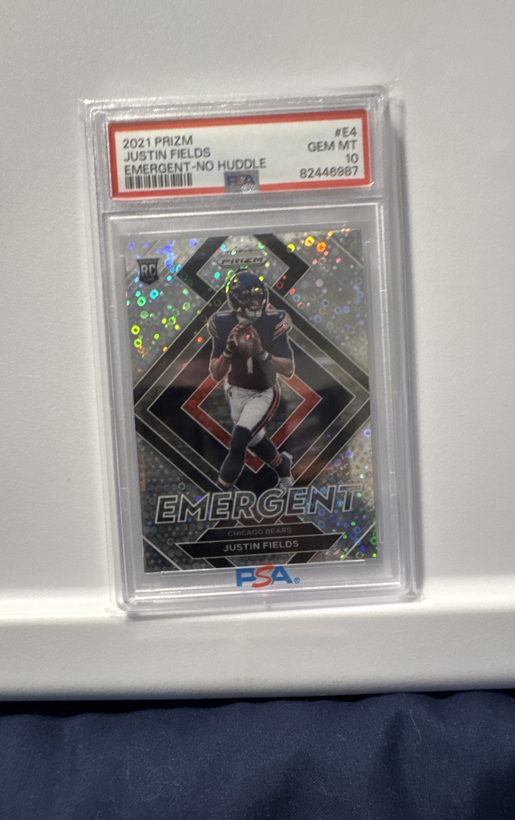 2021 Panini Prizm - Emergent Justin Fields #E-4 No Huddle Prizm (RC) PSA 10