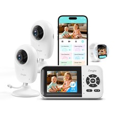 Simyke Smart Baby Monitor with 2 Cameras and Audio,App,Long Range,Night Visio...