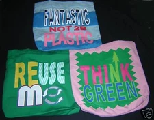 REUSE SHOP TOTE BAG Earth Friendly Green Organic Cotton