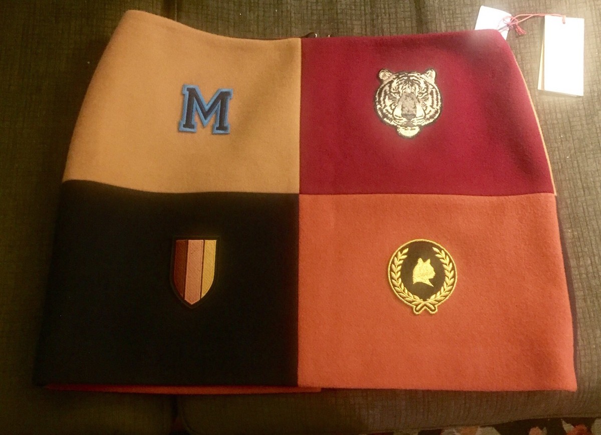 【関税&送料込】Stella Mccartney Wool Skirt SALE! Stella McCartney Colorblock (Trophy/varsity)wool tiger