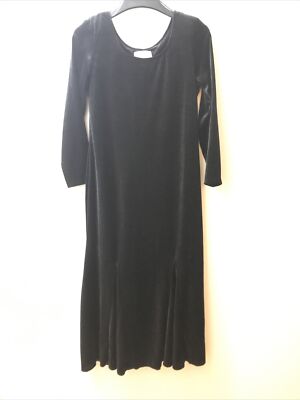Molly Malloy Petite Women's Black Velvet 3/4 Sleeve Evening Dress