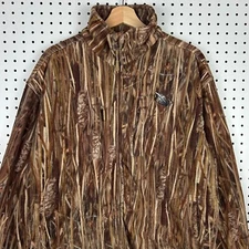 Mack's Prairie Wings Camo Fleece Jacket Medium Grassland Full Zip MPW Hunting