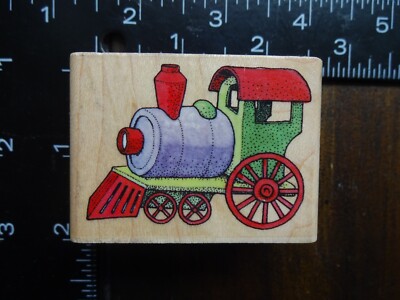 TOY TRAIN Christmas Child Present Rubber Stamp by RUBBER STAMPEDE