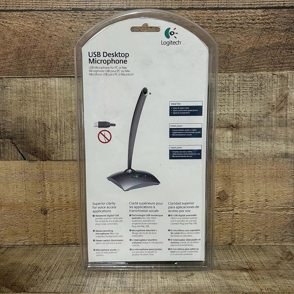 Logitech Consumer USB Desktop Microphone 980186-0403 for PC Mac NEW SEALED Old - Image 2 of 4