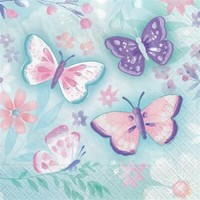 16 Servietten Flutter - Bezaubernde Schmetterlinge 33X33Cm