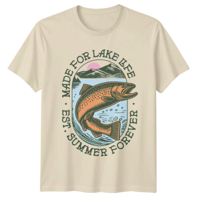 Made For Lake Life Summer Forever Forelle Fisch Grafik T-Shirt