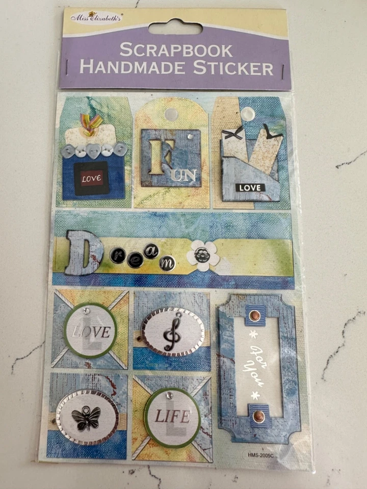 Álbum de recortes de Miss Elizabeth pegatinas hechas a mano 3 dimensiones amor diversión sueños artesanía Foto 2 de 4