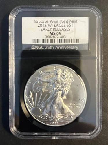 2012 (W) $1 AMERICAN SILVER EAGLE NGC MS69 Early Releases West Point Mint